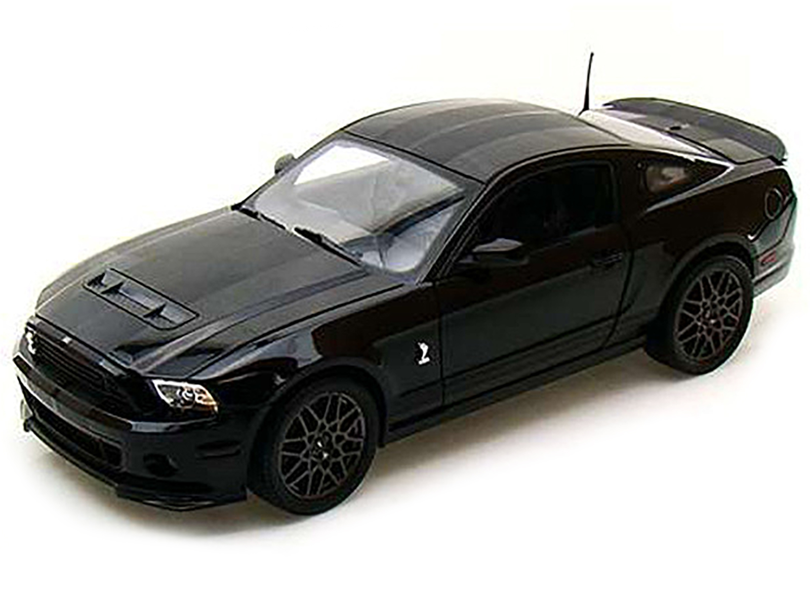 2013 Ford Shelby Mustang Cobra GT500 SVT Black with Black Stripes 1/18 Diecast Car Model by Shelby Collectibles - Image 2
