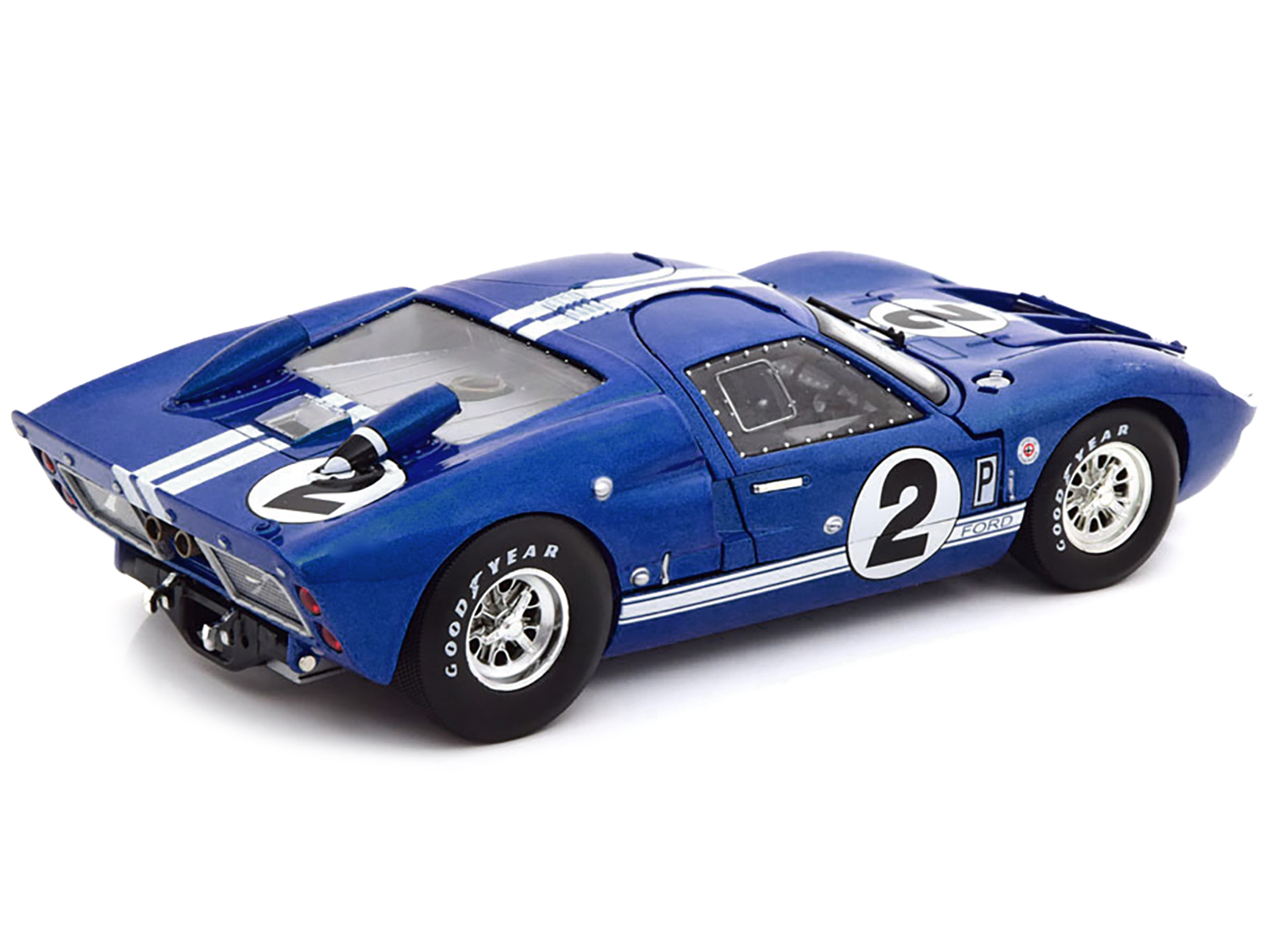 1966 Ford GT40 GT 40 Mark II #2 Blue 12 Hours of Sebring 1/18 Diecast Car Model by Shelby Collectibles - Image 3