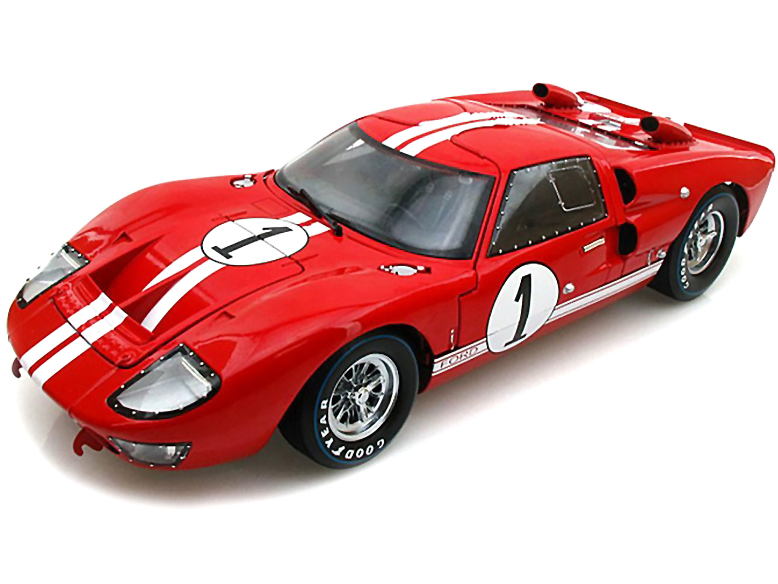 1966 Ford GT-40 MK 2 Red #1 1/18 Diecast Model Car by Shelby Collectibles - Image 2