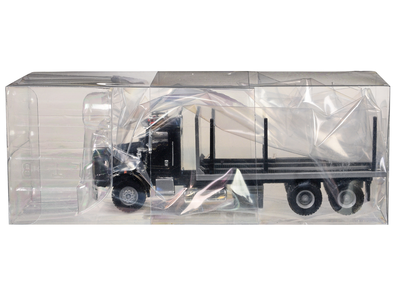 Kenworth T800 Stake Bed Truck Black 1/87 (HO) Plastic Model Car by Promotex - Image 3