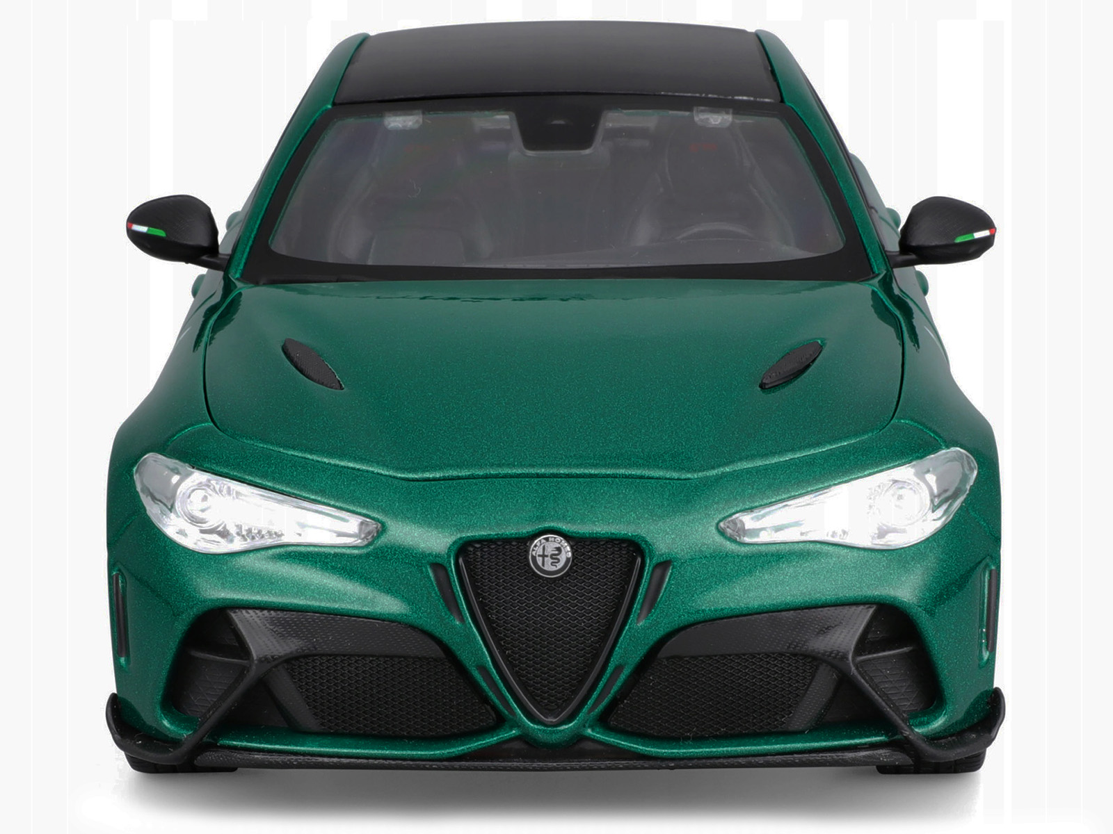 Alfa Romeo Giulia GTA Green Metallic with Carbon Top 1/18 Diecast Model Car by Bburago - Image 5