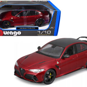 Alfa Romeo Giulia GTA Red Metallic with Carbon Top 1/18 Diecast Model Car by Bburago
