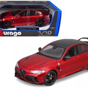Alfa Romeo Giulia GTAm Red Metallic with Carbon Top 1/18 Diecast Model Car by Bburago