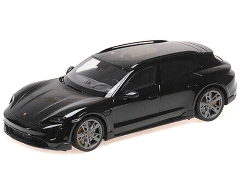 2021 Porsche Taycan CUV Turbo S Black Limited Edition to 480 pieces Worldwide 1/18 Diecast Model Car by Minichamps - Image 2