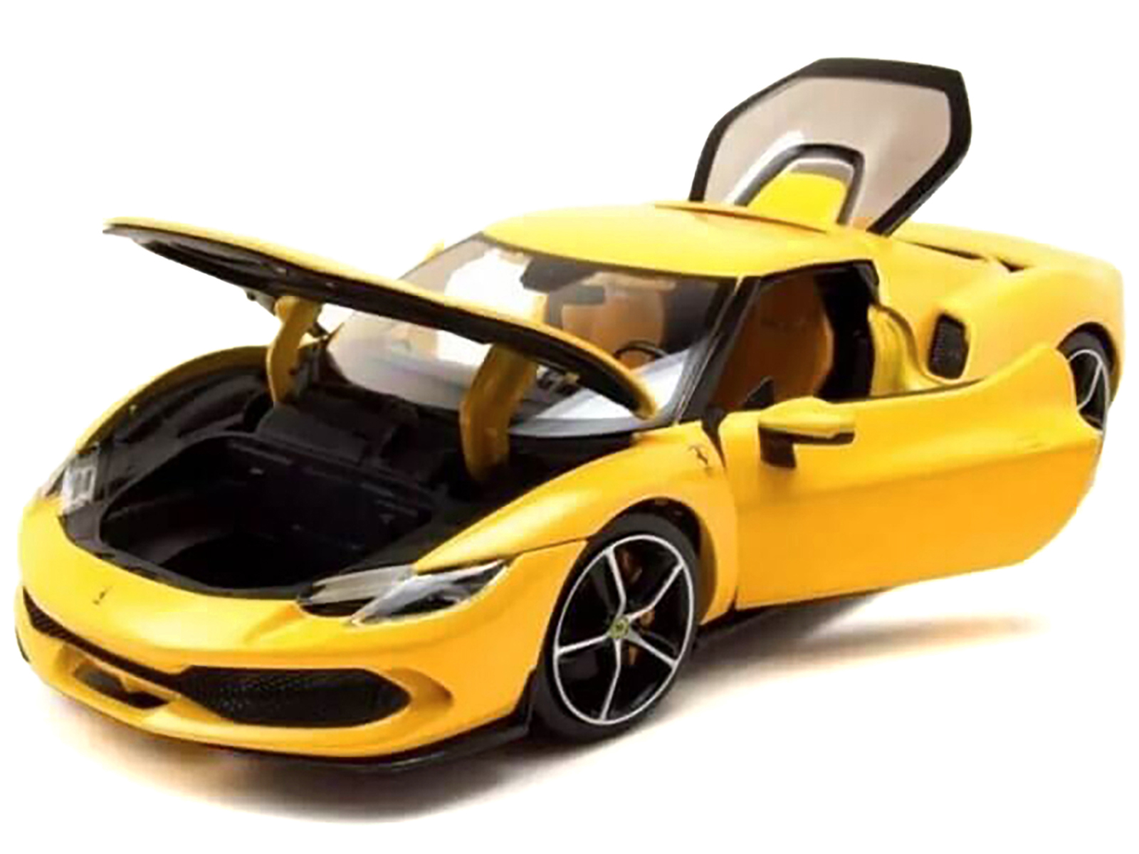 Ferrari 296 GTB Yellow "Race + Play" Series 1/18 Diecast Model Car by Bburago - Image 2