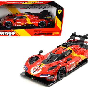 Ferrari 499P #51 James Calado - Antonio Giovinazzi - Alessandro Pier Guidi "Ferrari AF Corse" Winner "24 Hours of Le Mans" (2023) "Racing" Series 1/18 Diecast Model Car by Bburago