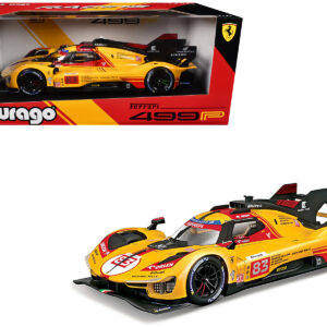 Ferrari 499P #83 Robert Kubica - Robert Shwartzman - Yifei Ye "Ferrari AF Corse" "24 Hours of Le Mans" (2024) "Racing" Series 1/18 Diecast Model Car by Bburago