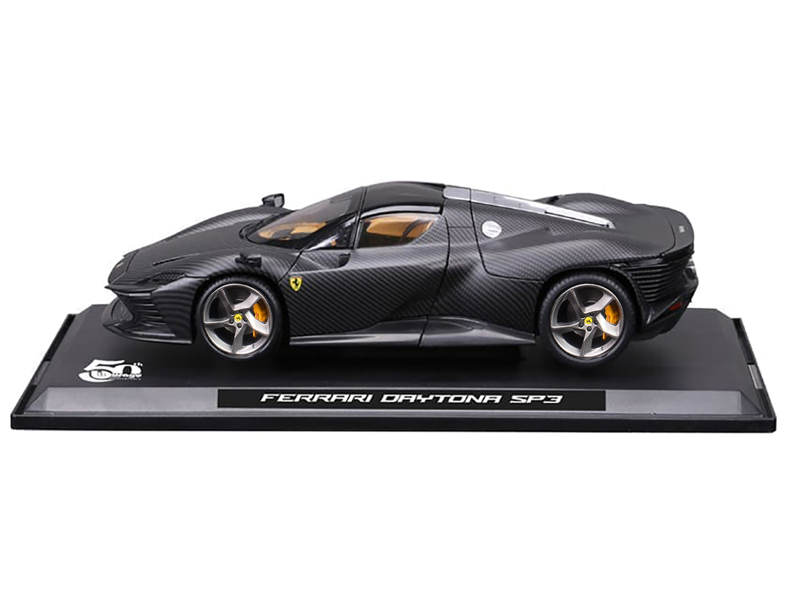 Ferrari Daytona SP3 Carbon Fiber "Carbon Series - Bburago 50th Anniversary" 1/18 Diecast Model Car by Bburago - Image 2