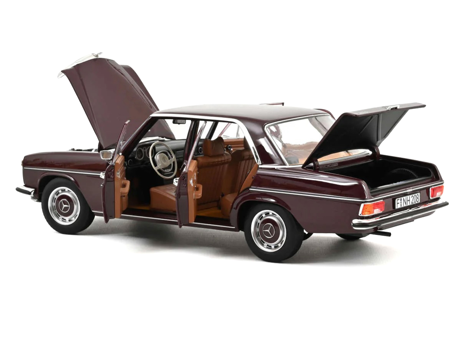 1968 Mercedes-Benz 200 Dark Red Brown 1/18 Diecast Model Car by Norev - Image 2