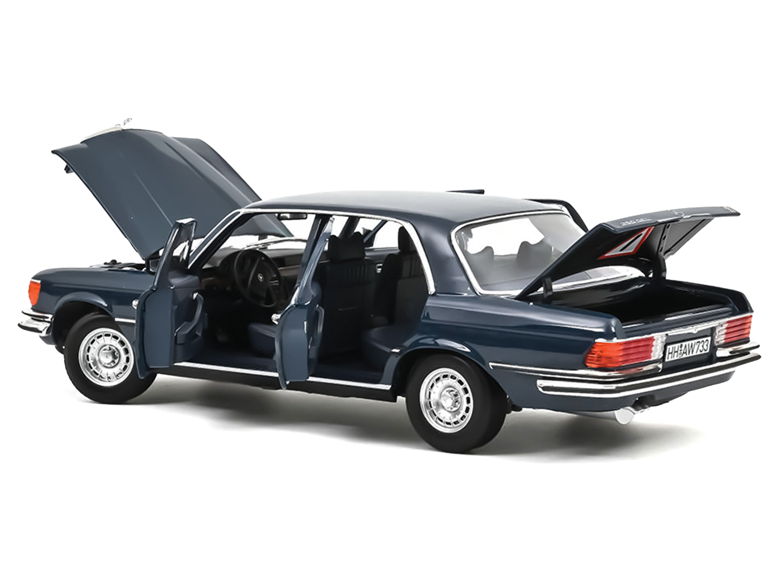1979 Mercedes-Benz 350 SEL Hansa Blue 1/18 Diecast Model Car by Norev - Image 2