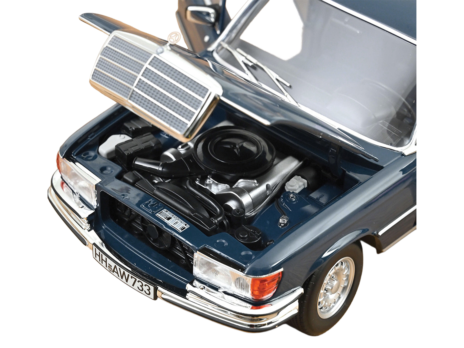 1979 Mercedes-Benz 350 SEL Hansa Blue 1/18 Diecast Model Car by Norev - Image 3