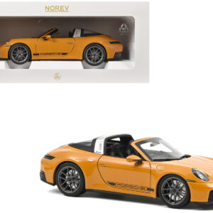 2024 Porsche 911 Targa Bahama Yellow with Black Stripes 1/18 Diecast Model Car by Norev