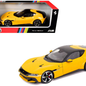 2024 Ferrari 12Cilindri Giallo Monza Yellow with Black Top 1/18 Diecast Model Car by Polistil