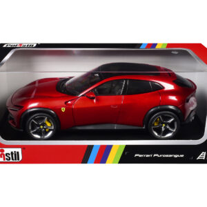 2022 Ferrari Purosangue Rosso Magma Red Metallic with Black Top 1/18 Diecast Model Car by Polistil
