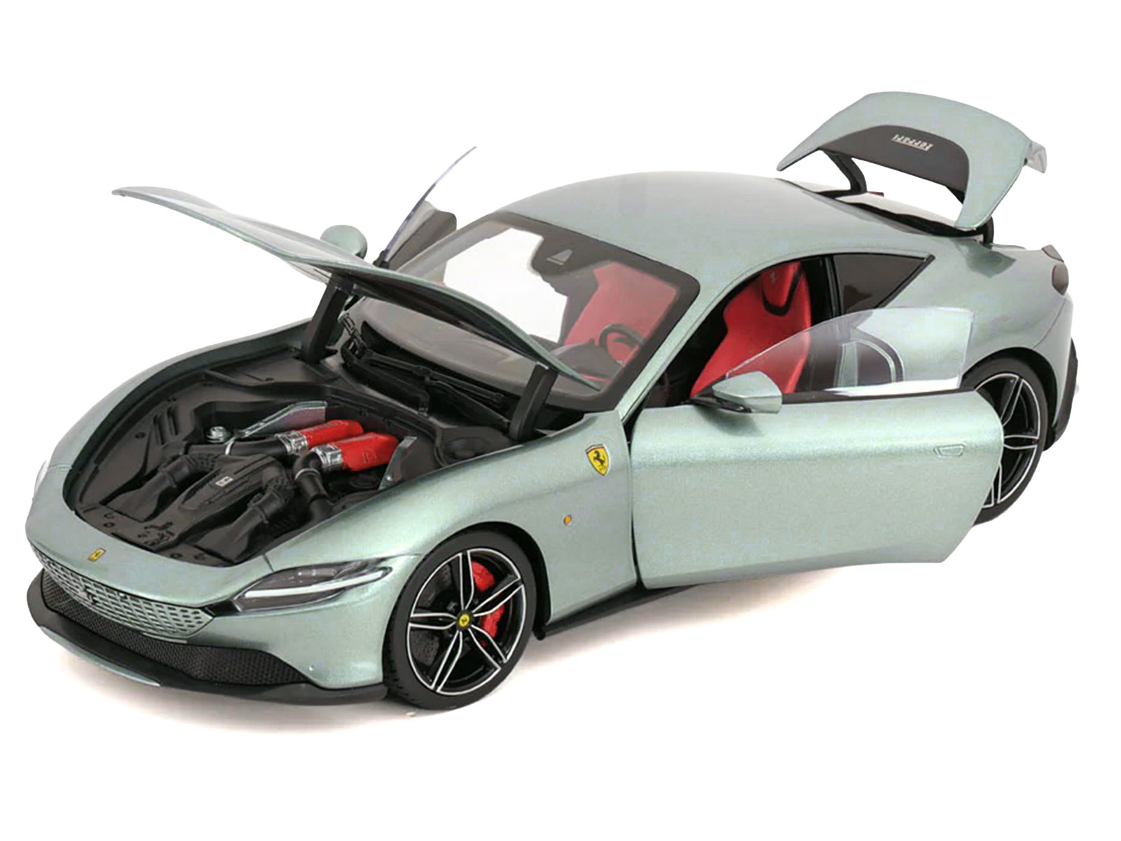 2019 Ferrari Roma Gray Metallic with Pink Interior 1/18 Diecast Model Car by Polistil - Image 2