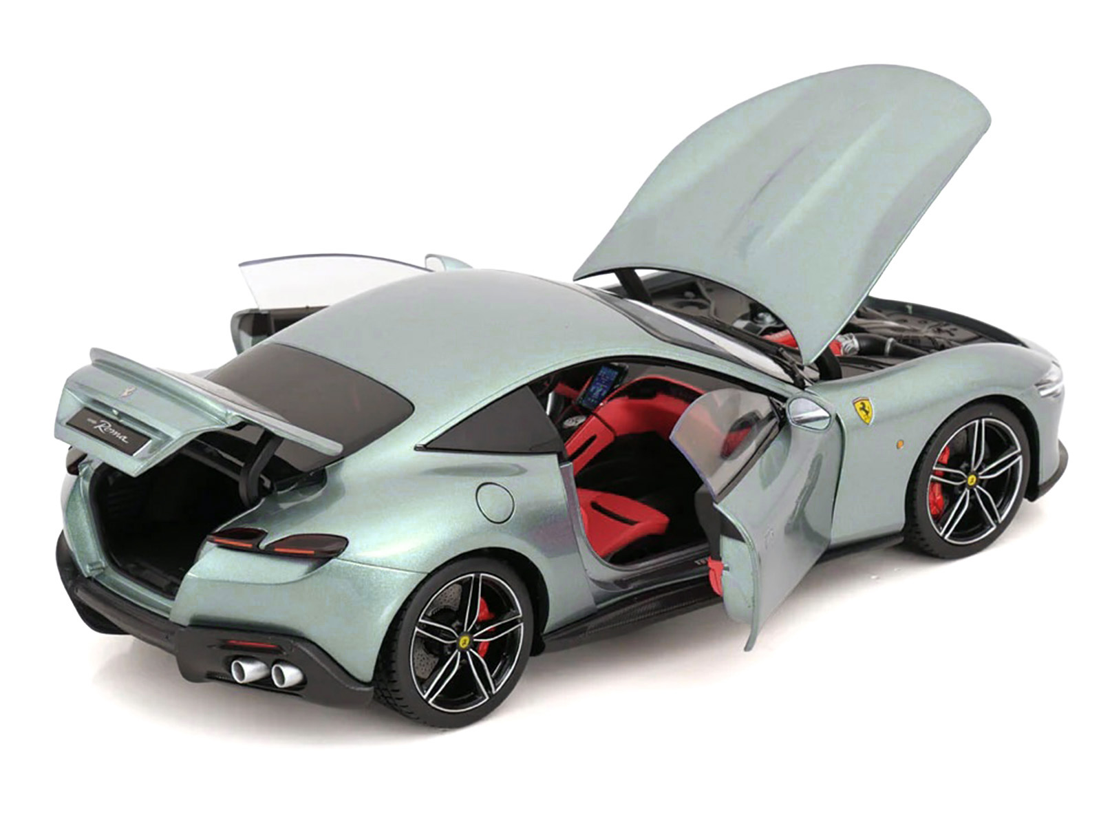 2019 Ferrari Roma Gray Metallic with Pink Interior 1/18 Diecast Model Car by Polistil - Image 4
