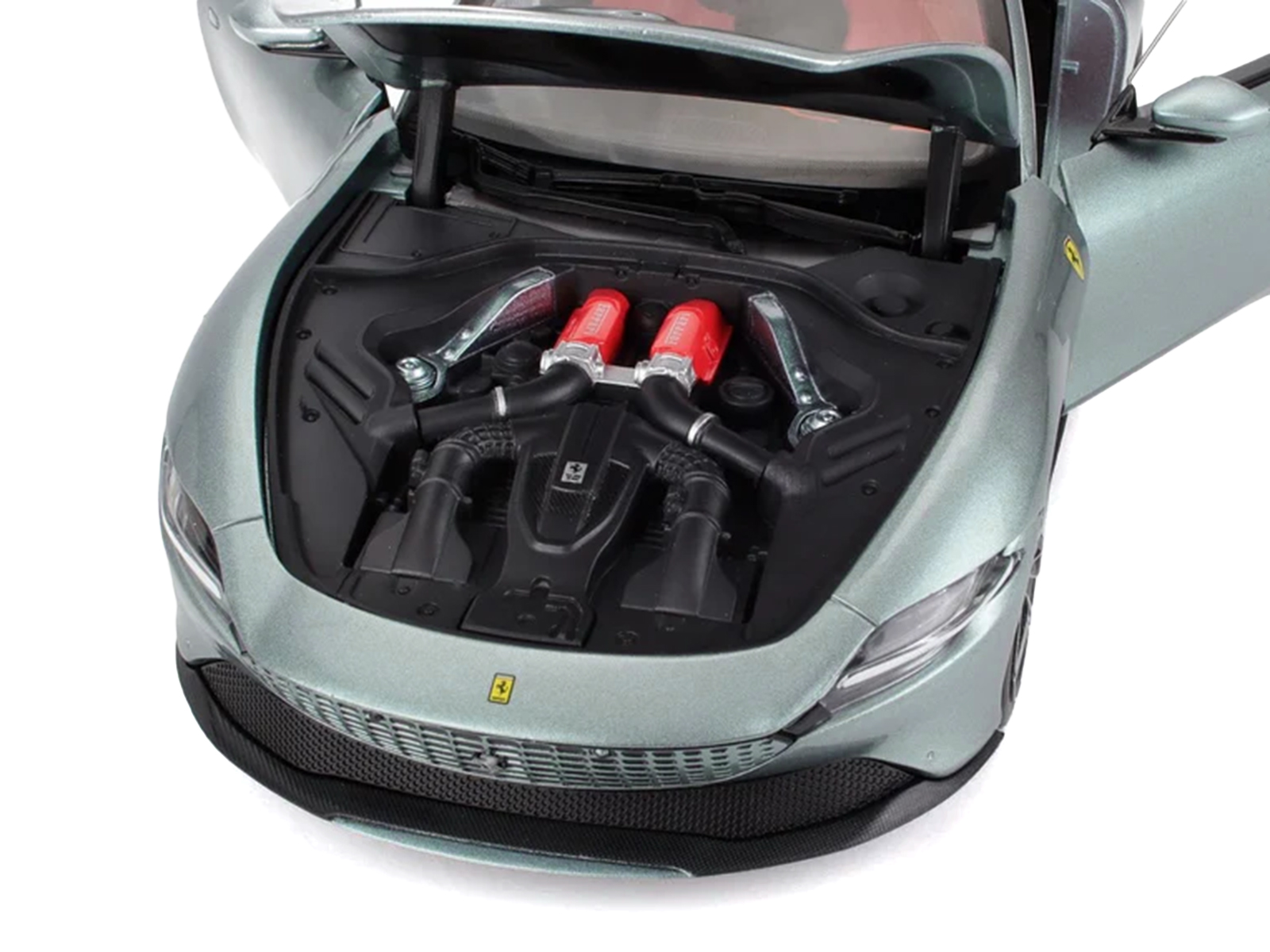 2019 Ferrari Roma Gray Metallic with Pink Interior 1/18 Diecast Model Car by Polistil - Image 3