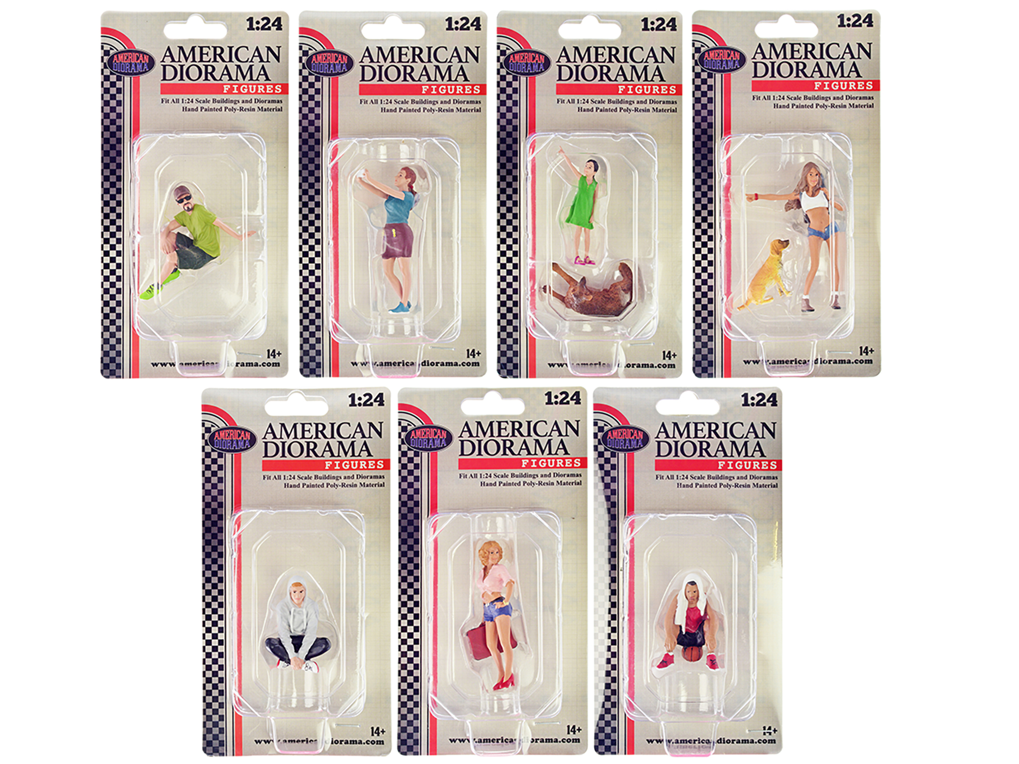 "Figure24 Series 1" 9 piece Figure Set for 1/24 Scale Models by American Diorama - Image 4