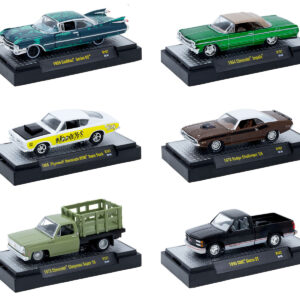 "Auto-Thentics" 6 piece Set Release 107 IN DISPLAY CASES Limited Edition 1/64 Diecast Model Cars by M2 Machines