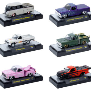 "Auto-Thentics" 6 piece Set Release 108 IN DISPLAY CASES Limited Edition1/64 Diecast Model Cars by M2 Machines
