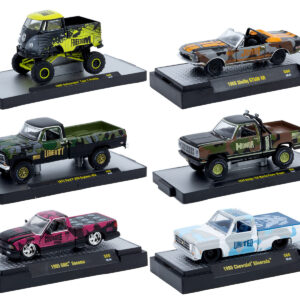 "Auto Meets" Set of 6 Cars IN DISPLAY CASES Release S60 Limited Edition 1/64 Diecast Model Cars by M2 Machines