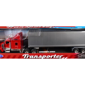 Kenworth W900 Truck Red with Gray Container 1/32 Diecast Model by Welly