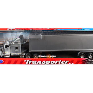 Kenworth W900 Truck Silver Metallic with Gray Container 1/32 Diecast Model by Welly