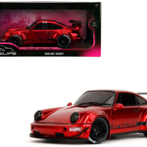 RWB Body Kit Red Metallic with Black Stripes "Pink Slips" Series 1/18 Diecast Model Car by Jada