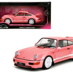 Porsche 911 Carrera RS (964) Pink Metallic with White Stripes "Pink Slips" Series 1/18 Diecast Model Car by Jada