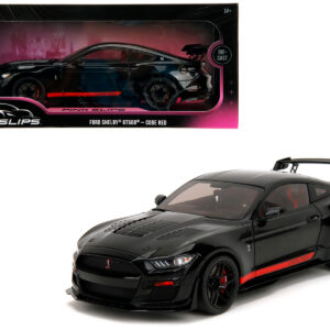 Shelby GT500 "Code Red" Black with Red Stripes "Pink Slips" Series 1/18 Diecast Model Car by Jada