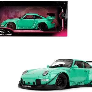 RWB Body Kit "Kei Kishi" Light Blue "Pink Slips" Series 1/18 Diecast Model Car by Jada