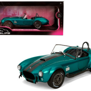 Shelby Cobra 427 MKII Teal Metallic with Gray Stripes "Pink Slips" Series 1/18 Diecast Model Car by Jada