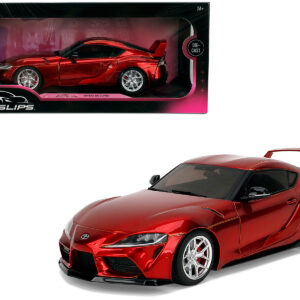 Toyota GR Supra Red Metallic "Pink Slips" Series 1/18 Diecast Model Car by Jada