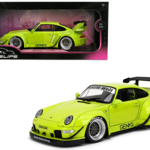 RWB Body Kit "Genki" Lime Green "Pink Slips" Series 1/18 Diecast Model Car by Jada