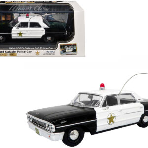 1964 Ford Galaxie 500 Police Car "Mount Airy Mayberry Sheriff" Black and White 1/43 Diecast Model by Iconic Replicas
