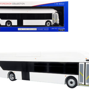 New Flyer Xcelsior Transit Bus Bank White "The Bus & Motorcoach Collection" Limited Edition to 504 Pieces Worldwide 1/43 Model by Iconic Replicas