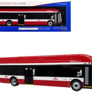 New Flyer Xcelsior Transit Bus Bank "TTC â€“ Toronto Transit Commission" Red and White "The Bus & Motorcoach Collection" Limited Edition to 504 Pieces Worldwide 1/43 Model by Iconic Replicas