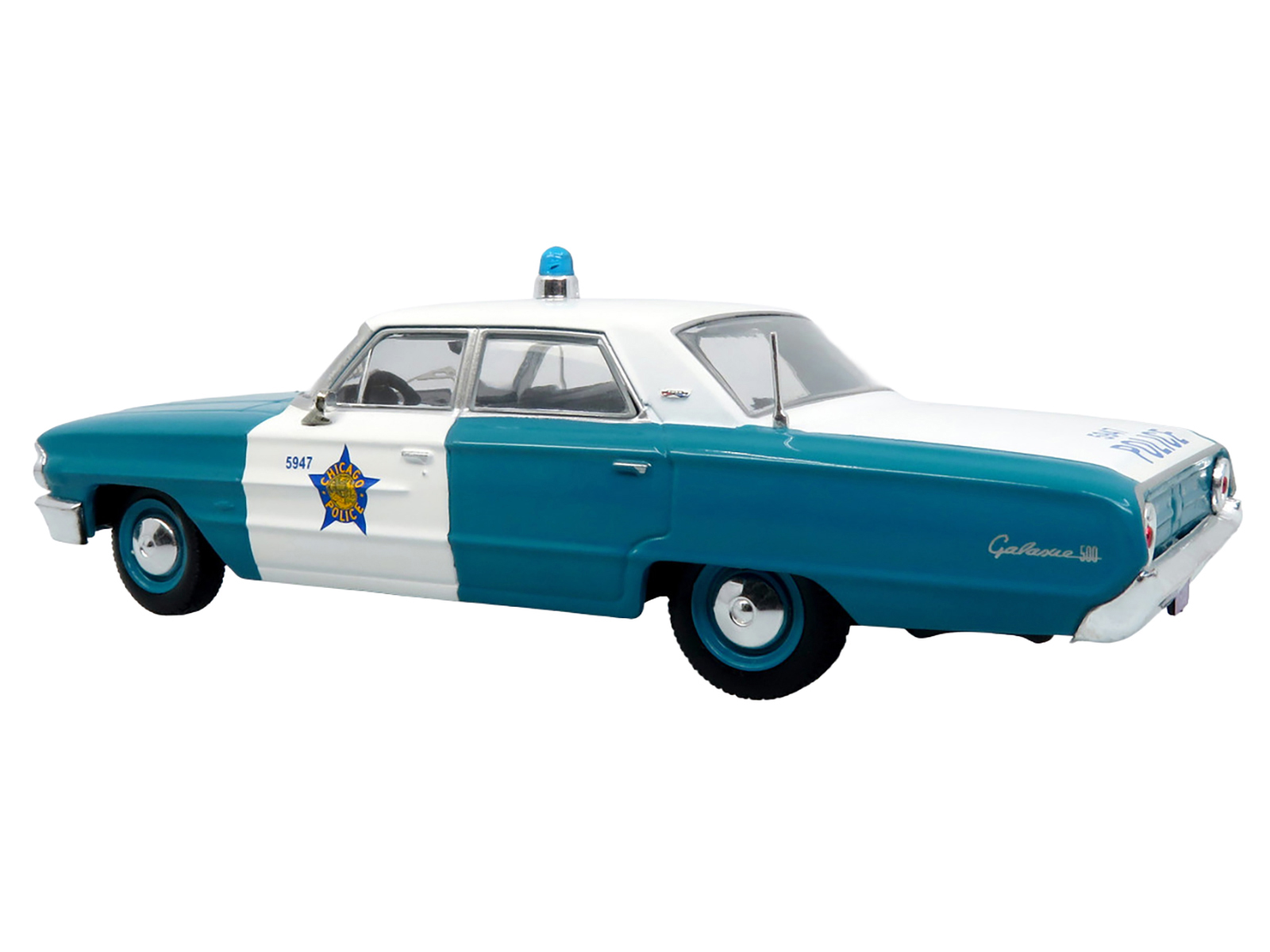 1964 Ford Galaxie 500 Police Car "Chicago Police Department" Blue and White "Five0" Series Limited Edition to 504 pieces Worldwide 1/43 Diecast Model by Iconic Replicas - Image 2