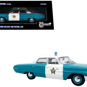 1964 Ford Galaxie 500 Police Car "Chicago Police Department" Blue and White "Five0" Series Limited Edition to 504 pieces Worldwide 1/43 Diecast Model by Iconic Replicas