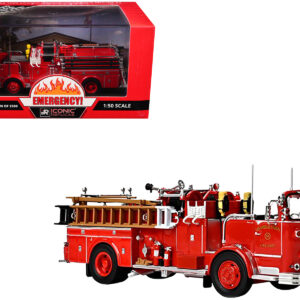 1965 Crown Firecoach Fire Engine "Los Angeles County Fire Department" LA County FD (LACFD) "Emergency!" Series Limited Edition to 2500 pieces Worldwide 1/50 Diecast Model by Iconic Replicas