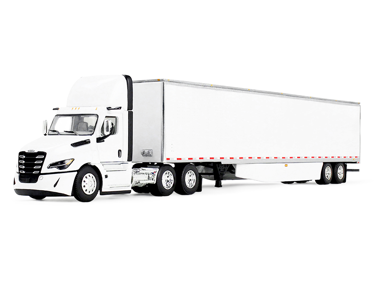 Freightliner Fifth Generation Cascadia Day Cab and 53' Utility Trailer with Skirts White 1/64 Diecast Model by DCP/First Gear - Image 2