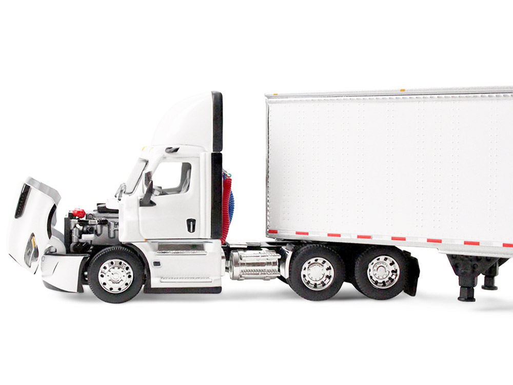 Freightliner Fifth Generation Cascadia Day Cab and 53' Utility Trailer with Skirts White 1/64 Diecast Model by DCP/First Gear - Image 4