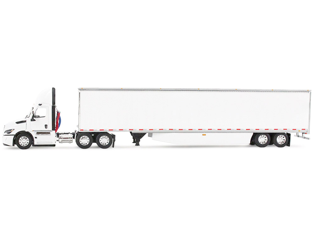 Freightliner Fifth Generation Cascadia Day Cab and 53' Utility Trailer with Skirts White 1/64 Diecast Model by DCP/First Gear - Image 3