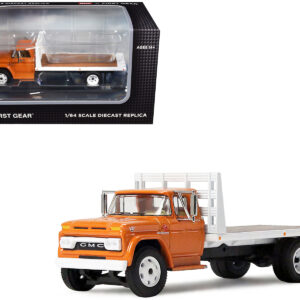GMC 4000 Flatbed Truck Omaha Orange 1/64 Diecast Model by DCP/First Gear