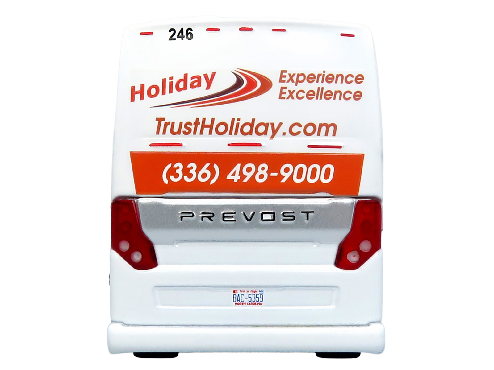 Prevost H3-45 Coach Bus "Holiday Tours - 2024 IMG Operator of the Year" White with Graphics Limited Edition 1/64 Diecast Model by Iconic Replicas - Image 5