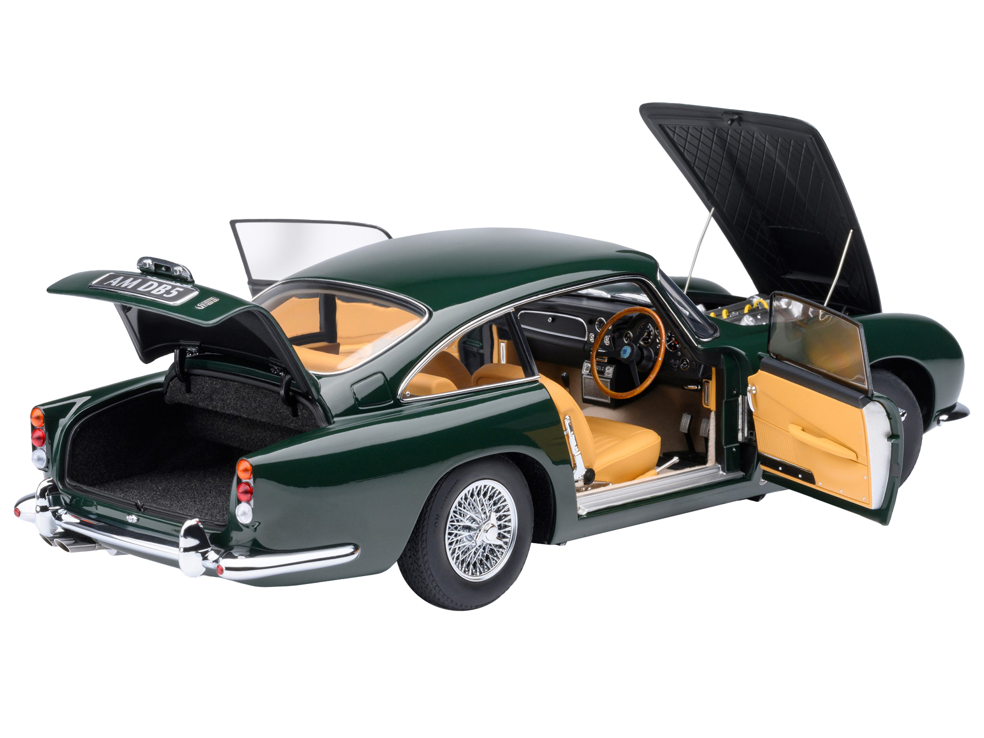 Aston Martin DB5 RHD (Right Hand Drive) British Racing Green 1/18 Model Car by Autoart - Image 2