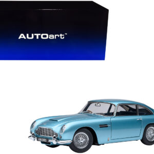 Aston Martin DB5 RHD (Right Hand Drive) Caribbean Pearl Blue Metallic 1/18 Model Car by Autoart