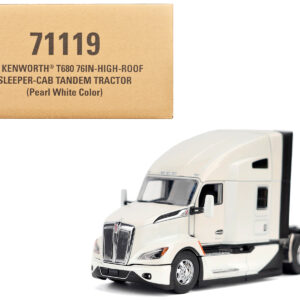 Kenworth T680 Truck Tractor Pearl White "Transport Series" 1/50 Diecast Model by Diecast Masters