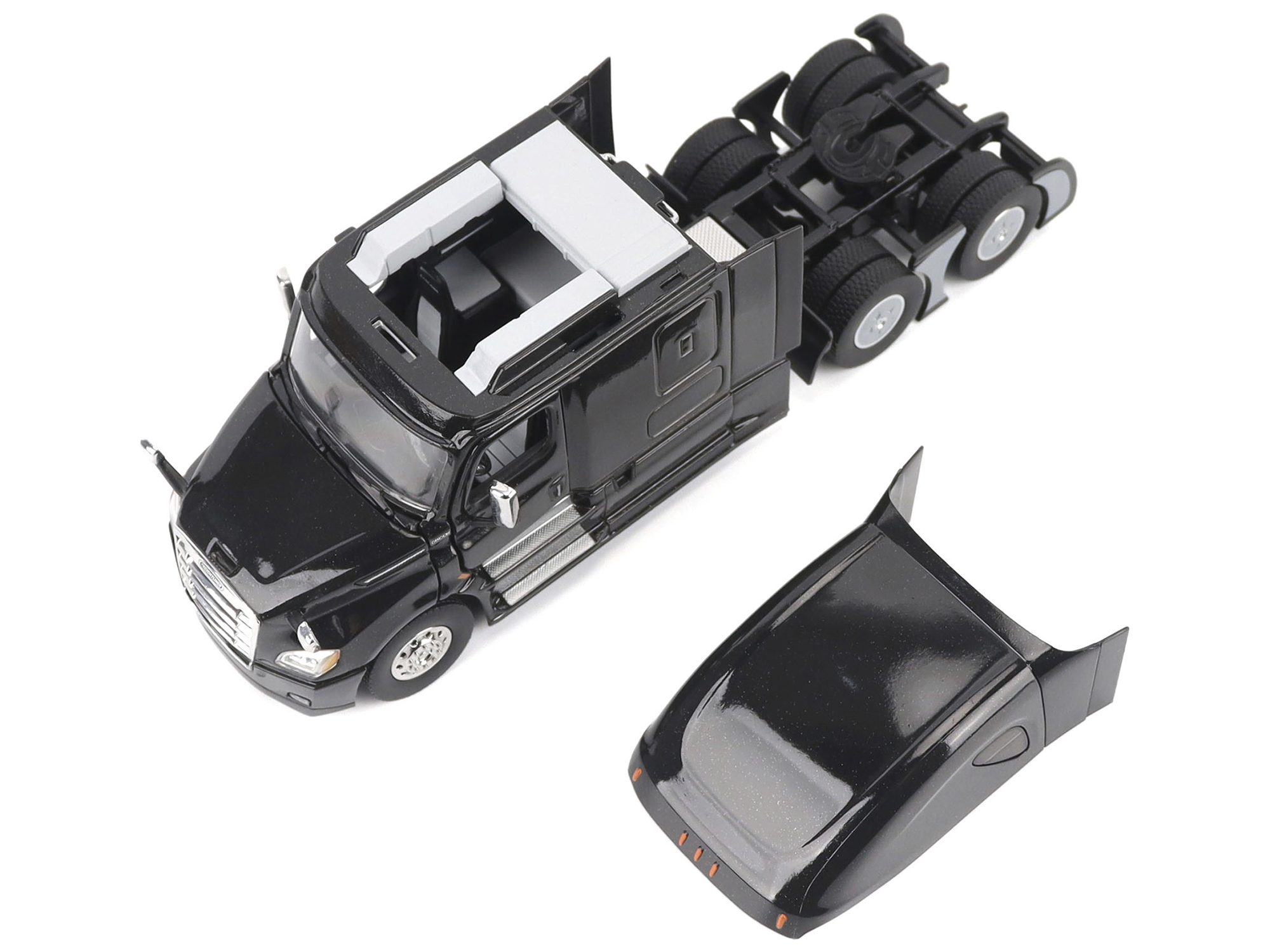 Freightliner New Cascadia Sleeper Cab Truck Tractor Black "Transport Series" 1/50 Diecast Model by Diecast Masters - Image 2
