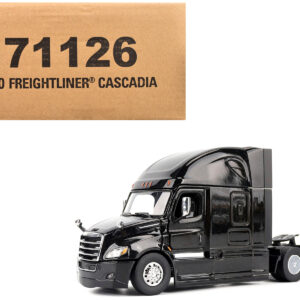 Freightliner New Cascadia Sleeper Cab Truck Tractor Black "Transport Series" 1/50 Diecast Model by Diecast Masters